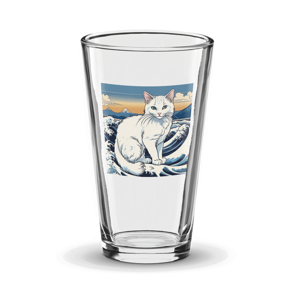 PugMug Custom White Companion Cat Glass Tumbler