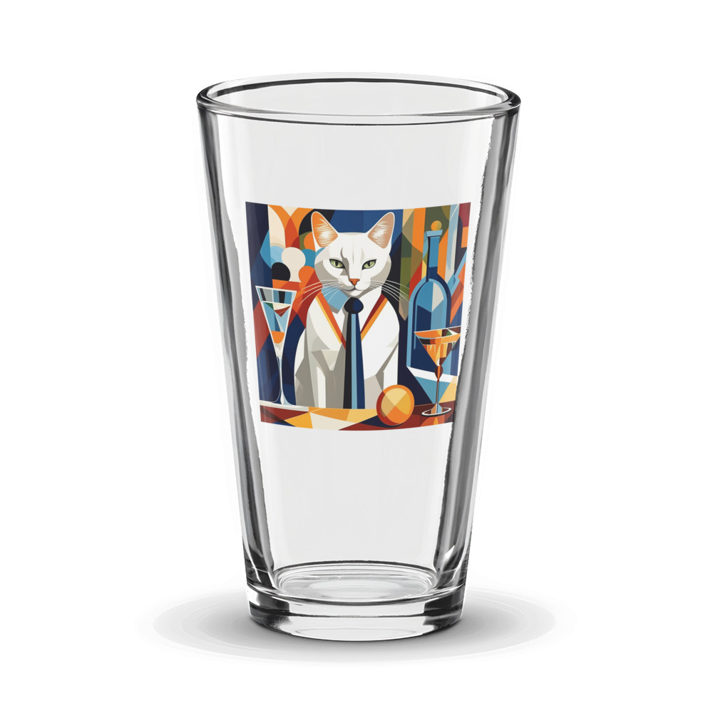 PugMug Custom White Companion Cat Glass Tumbler