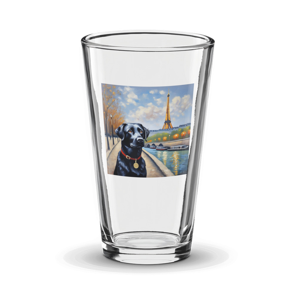 PugMug Custom Black Labrador Retriever Glass Tumbler
