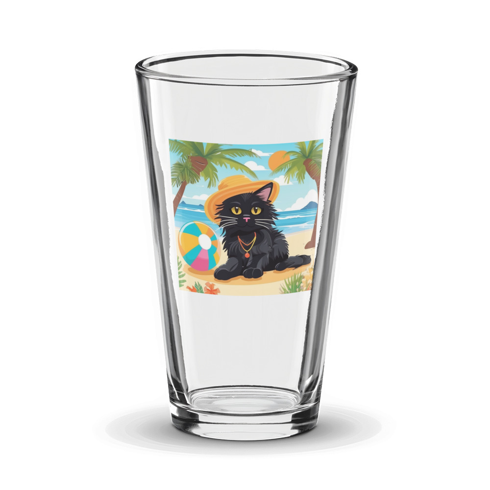 PugMug Custom Black Maine Coon Cat Glass Tumbler