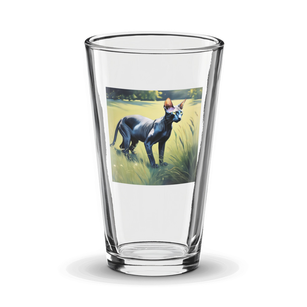 PugMug Custom Black Sphynx Cat Glass Tumbler