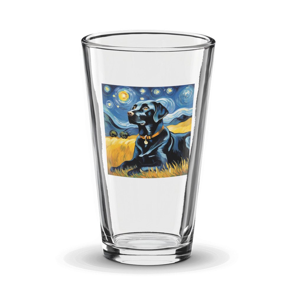 PugMug Custom Black Labrador Retriever Glass Tumbler