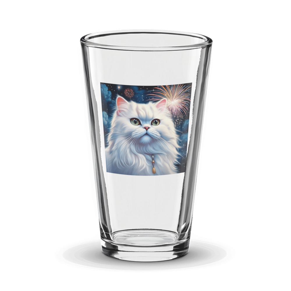 PugMug Custom White Persian Cat Glass Tumbler