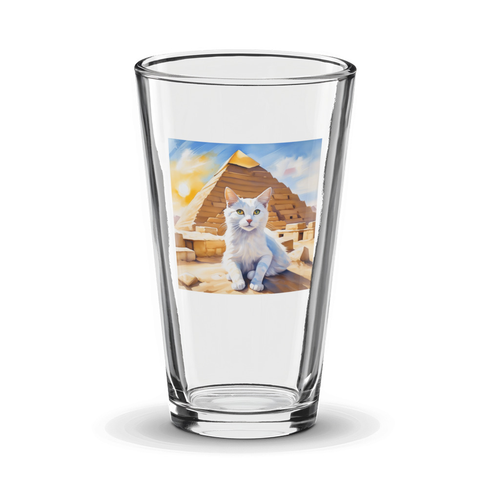 PugMug Custom White Companion Cat Glass Tumbler