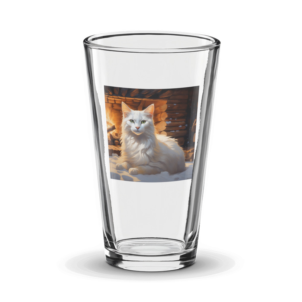 PugMug Custom White Companion Cat Glass Tumbler