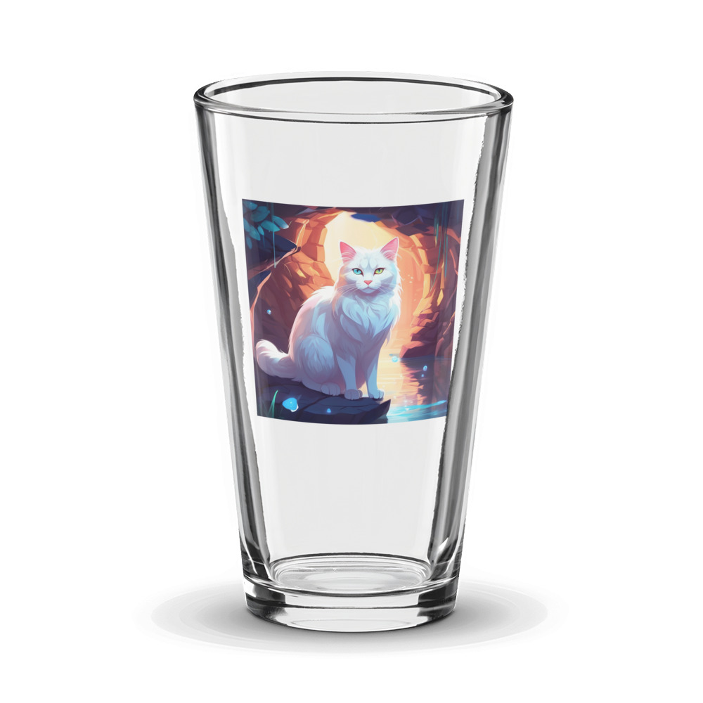 PugMug Custom White Companion Cat Glass Tumbler