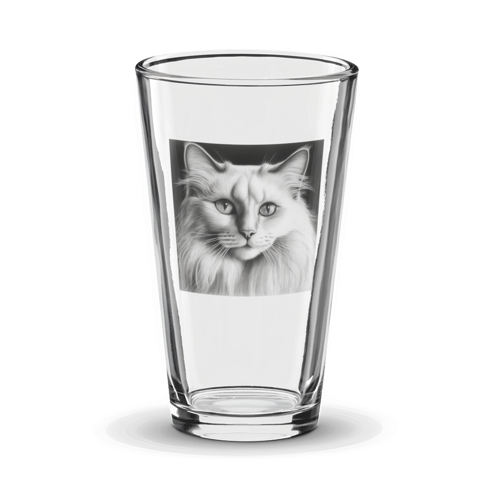 PugMug Custom White Ragdoll Cat Glass Tumbler