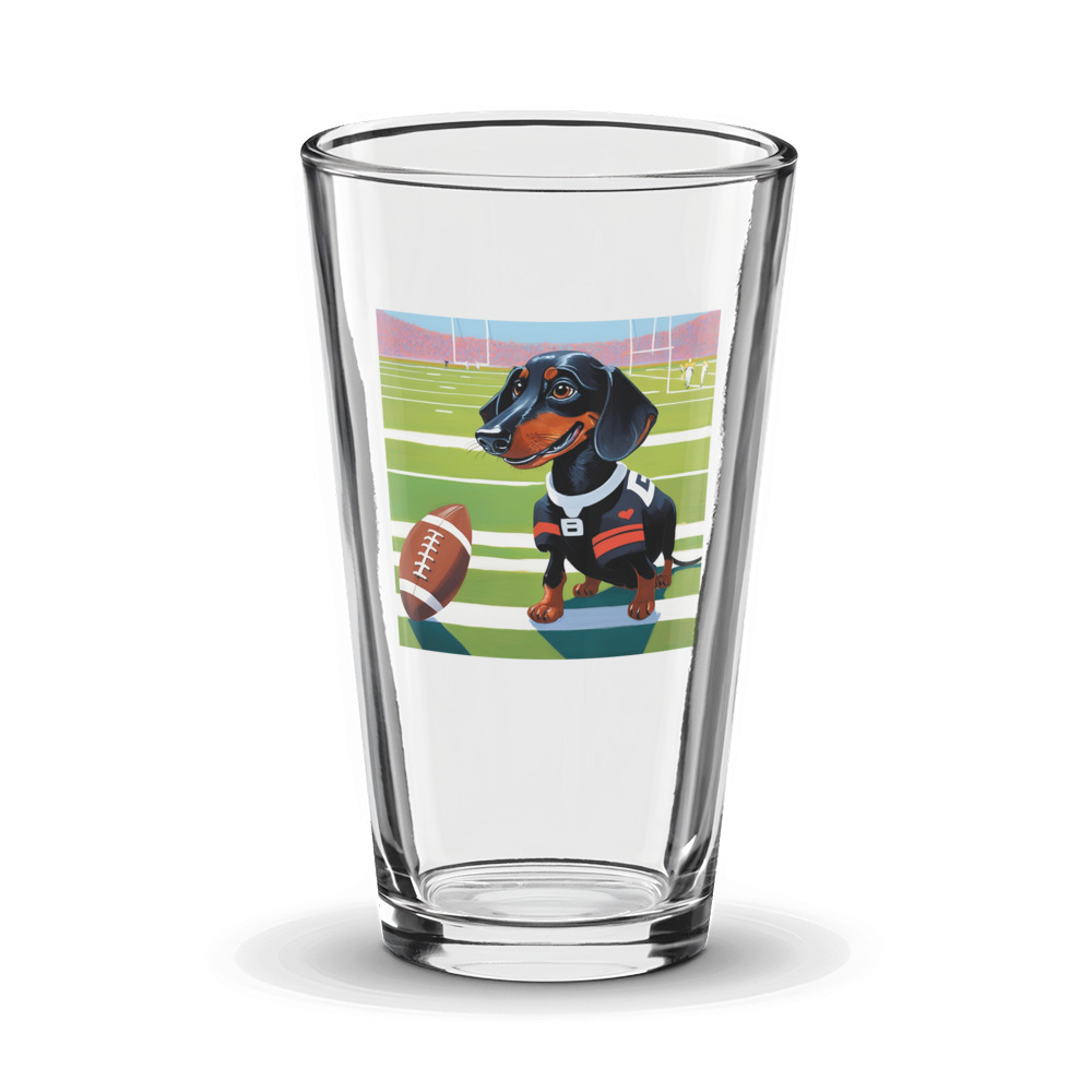 PugMug Custom Black Dachshund Glass Tumbler