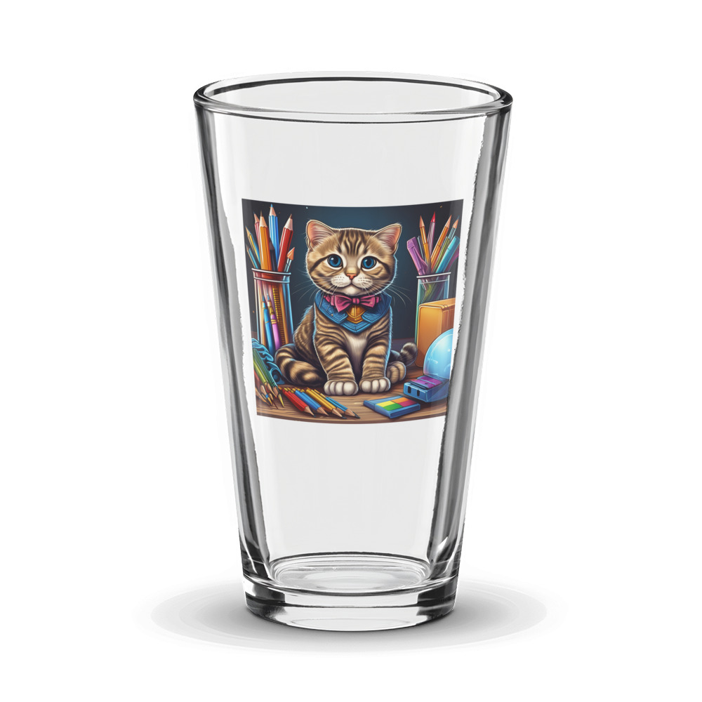 PugMug Custom Tabby Scottish Fold Cat Glass Tumbler