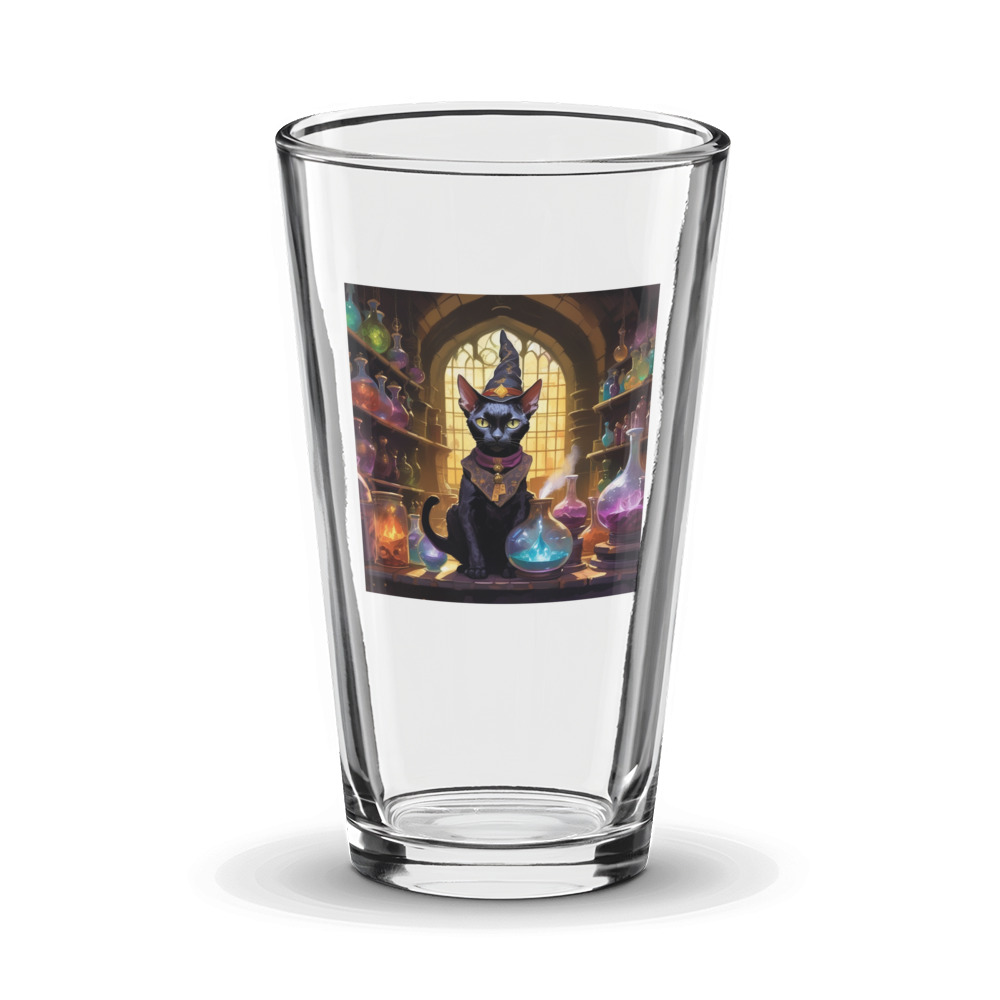 PugMug Custom Black Devon Rex Cat Glass Tumbler