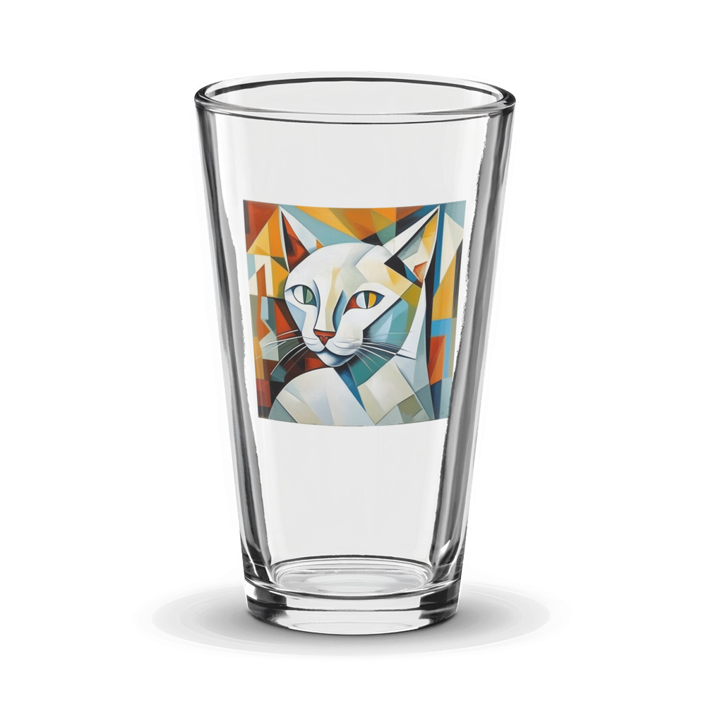 PugMug Custom White Companion Cat Glass Tumbler