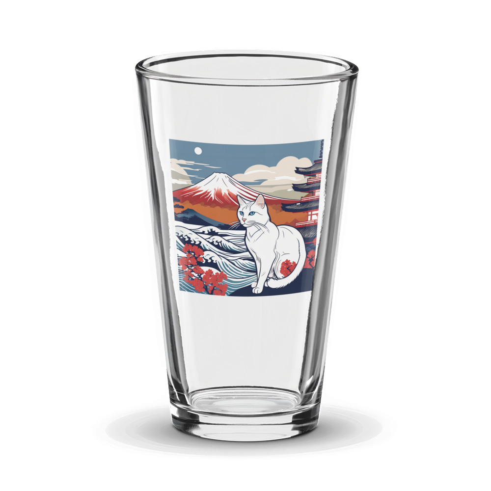 PugMug Custom White Companion Cat Glass Tumbler