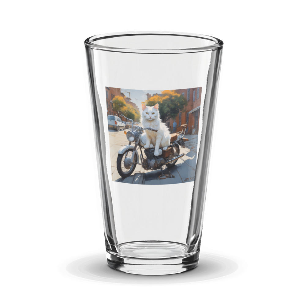 PugMug Custom White Companion Cat Glass Tumbler