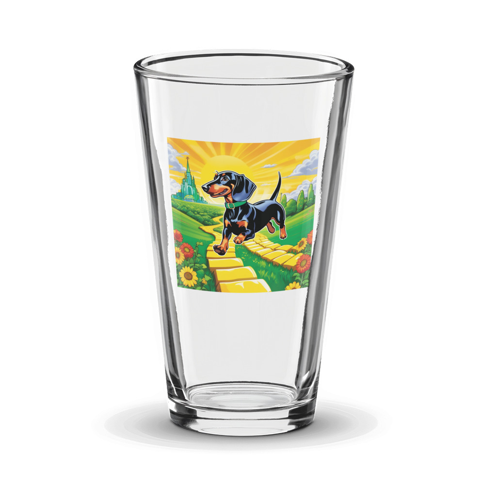 PugMug Custom Black Dachshund Glass Tumbler