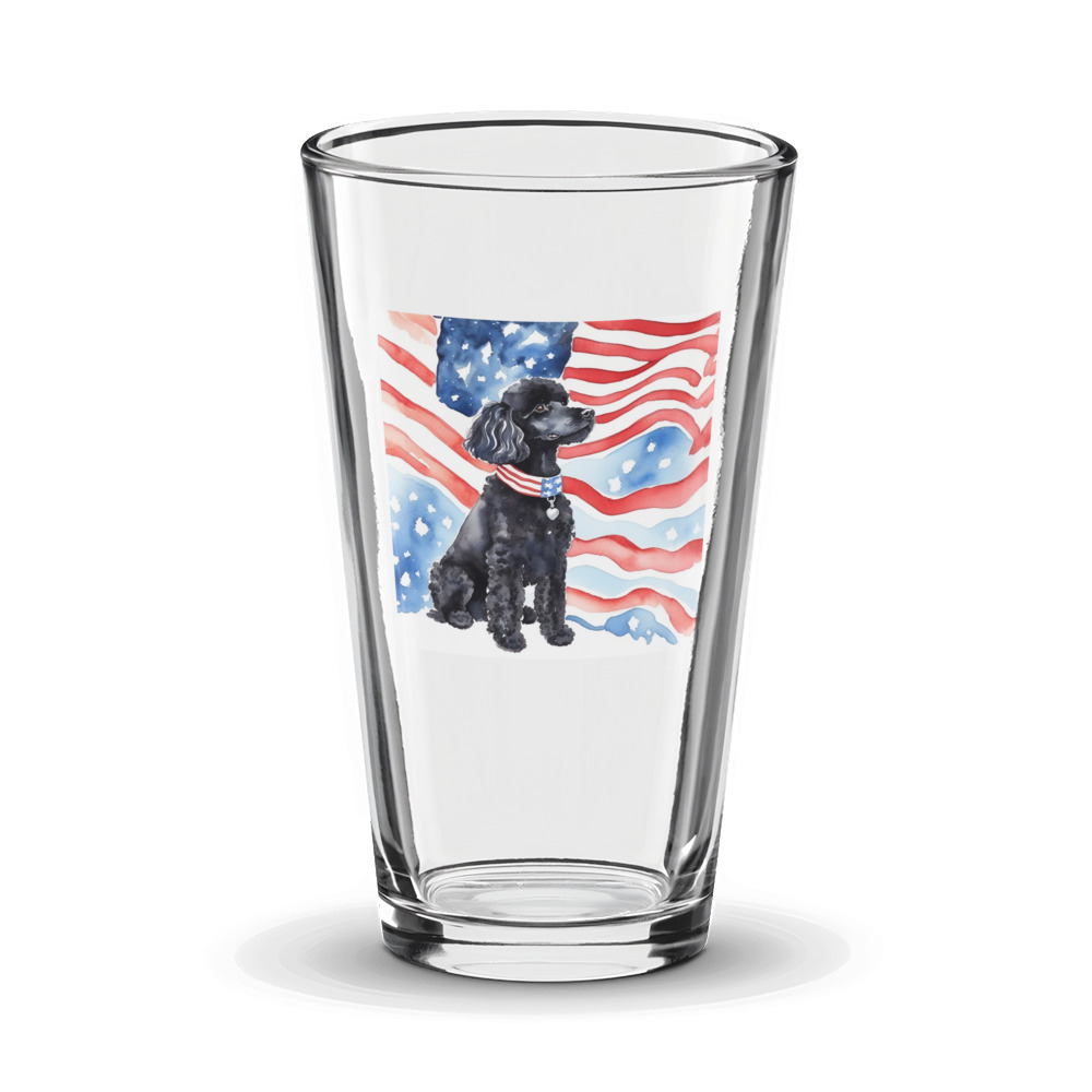 PugMug Custom Black Poodle Glass Tumbler