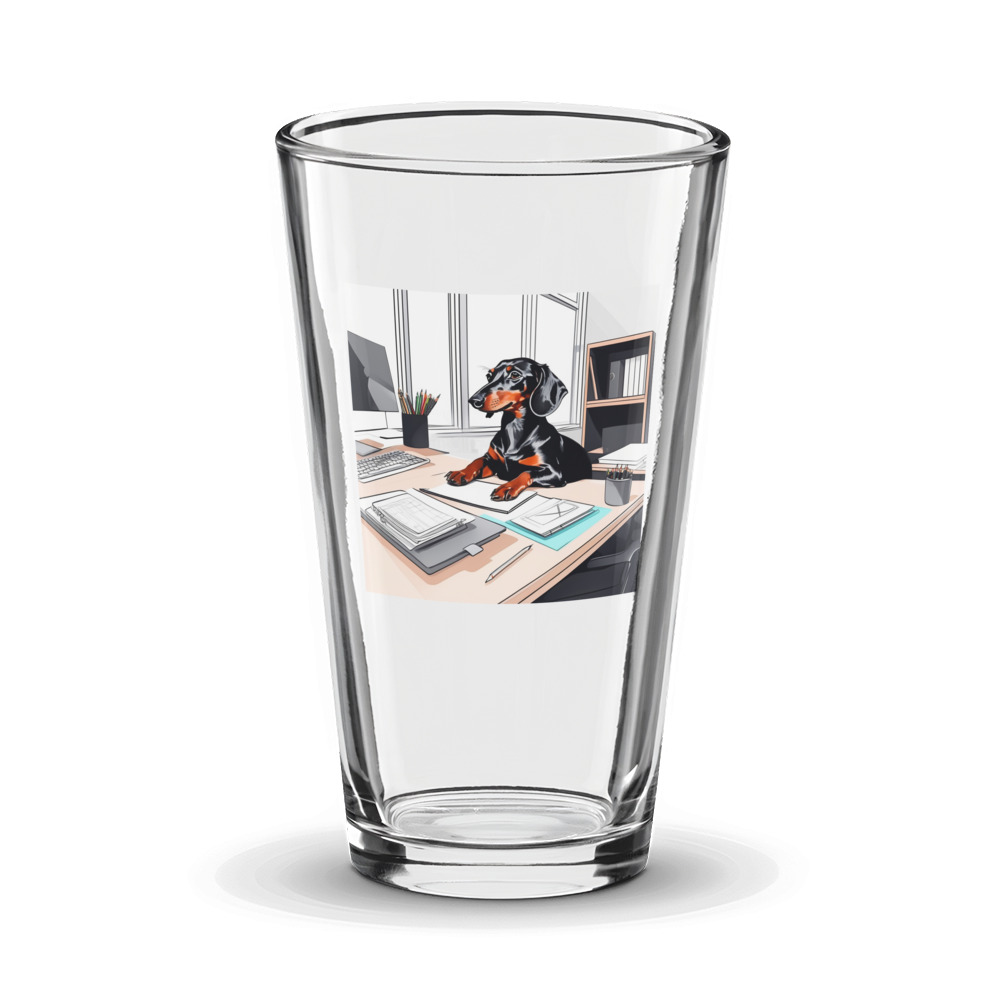 PugMug Custom Black Dachshund Glass Tumbler
