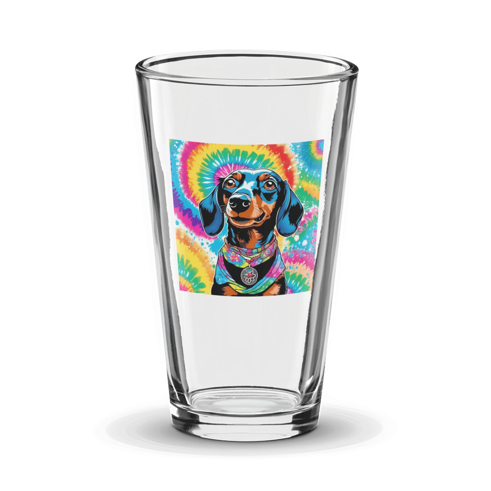 PugMug Custom Black Dachshund Glass Tumbler