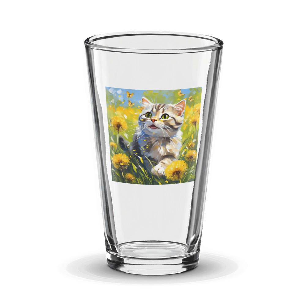 PugMug Custom Tabby Scottish Fold Cat Glass Tumbler
