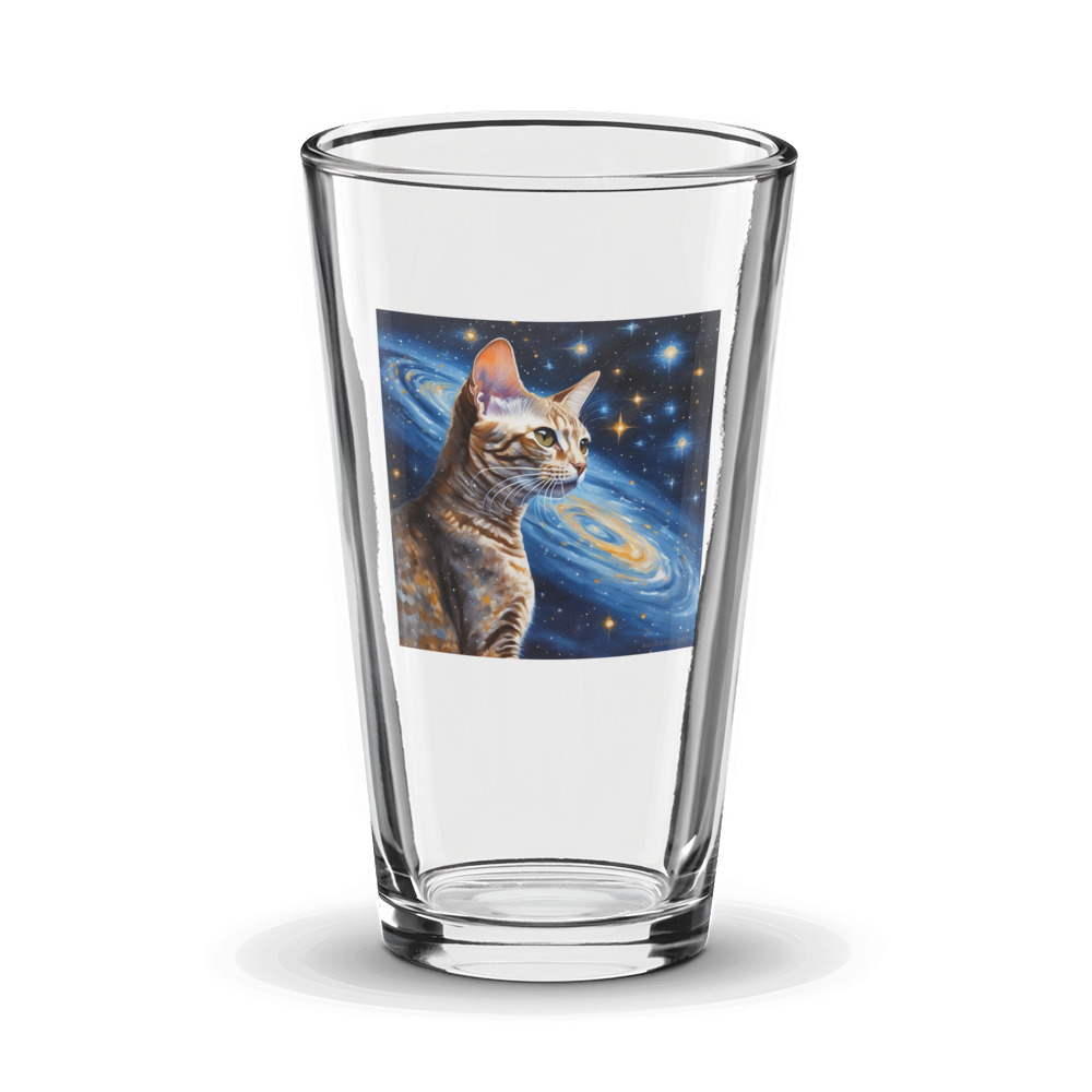 PugMug Custom Tabby Devon Rex Cat Glass Tumbler