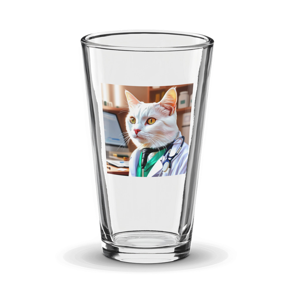 PugMug Custom White Companion Cat Glass Tumbler