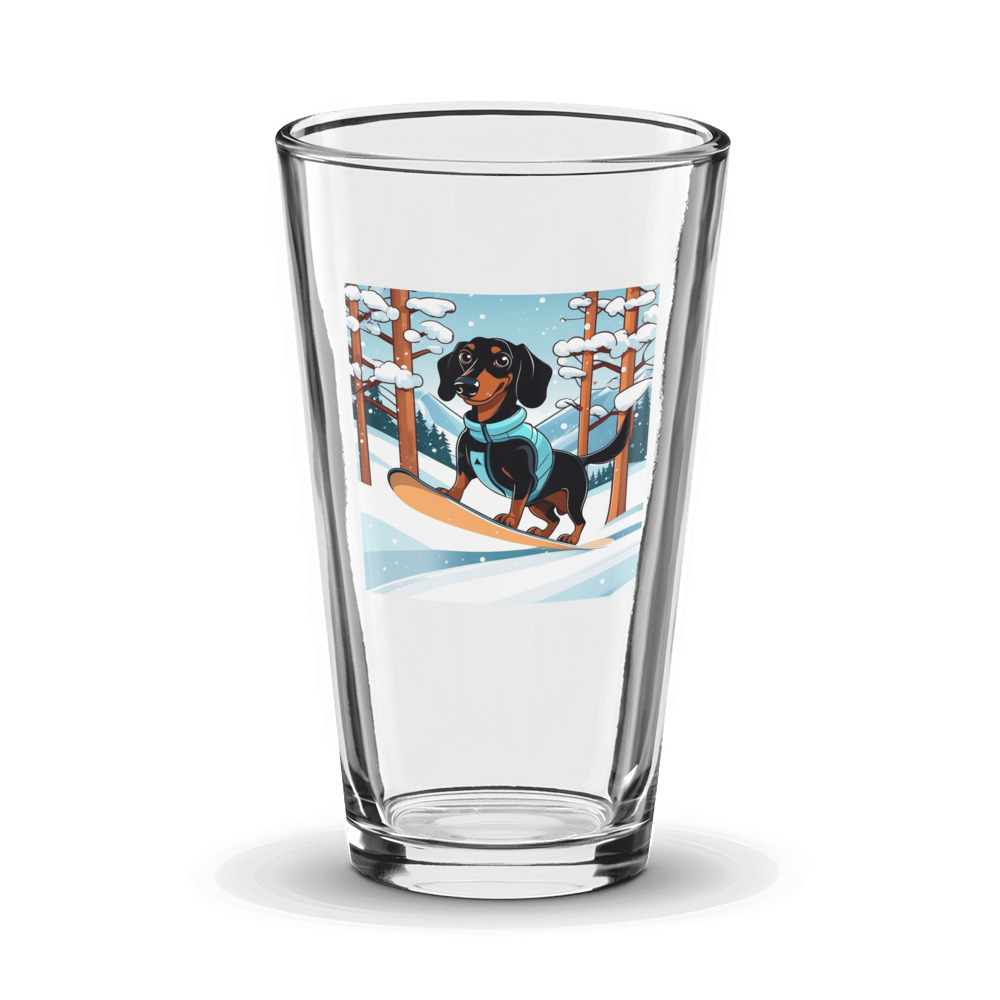 PugMug Custom Black Dachshund Glass Tumbler
