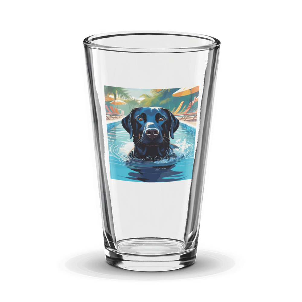 PugMug Custom Black Labrador Retriever Glass Tumbler