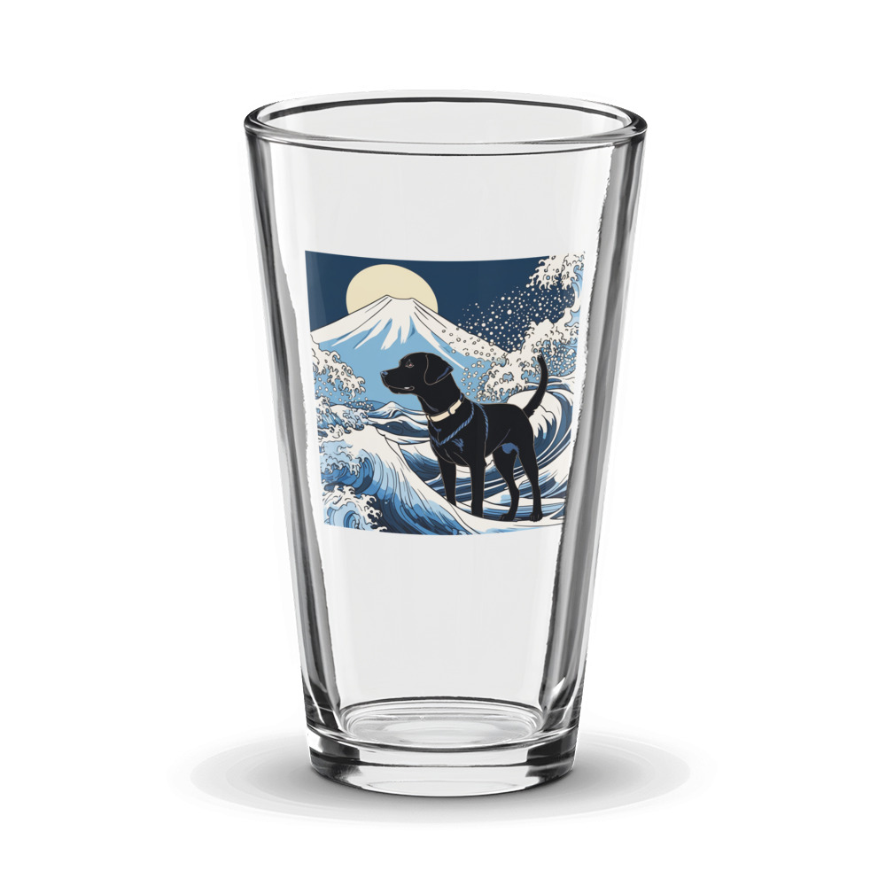 PugMug Custom Black Labrador Retriever Glass Tumbler