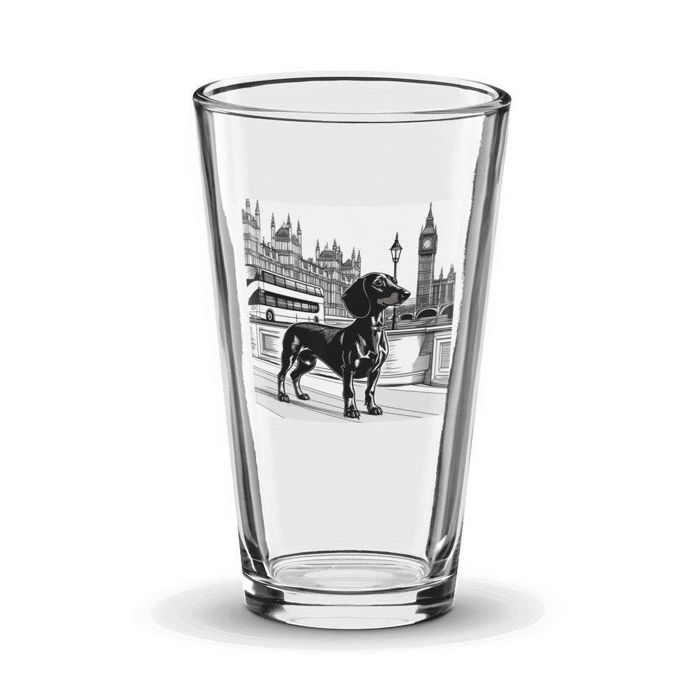 PugMug Custom Black Dachshund Glass Tumbler