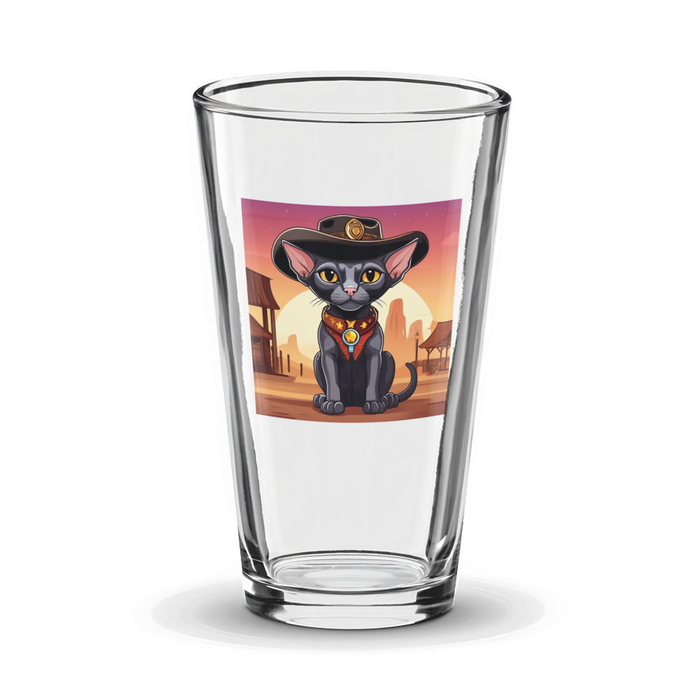 PugMug Custom Black Sphynx Cat Glass Tumbler