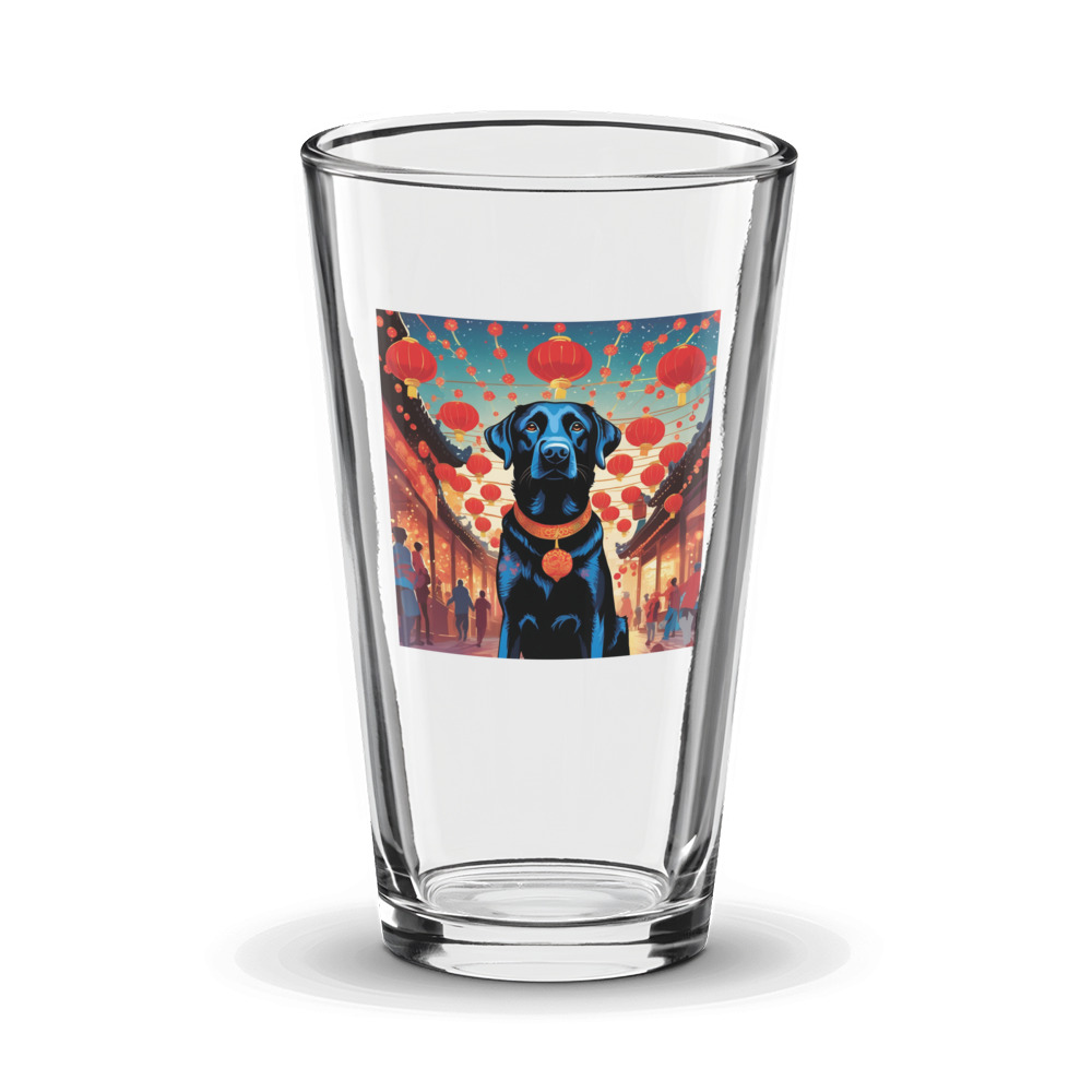 PugMug Custom Black Labrador Retriever Glass Tumbler