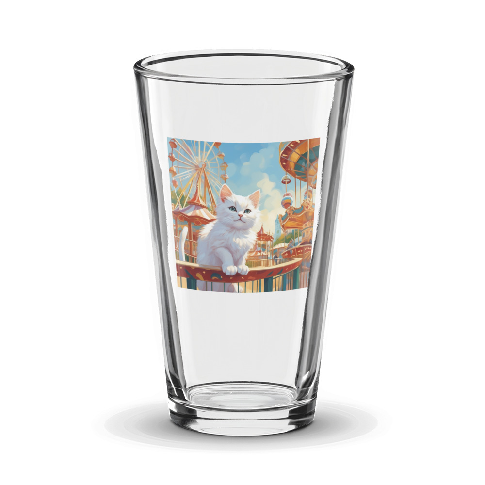 PugMug Custom White Companion Cat Glass Tumbler