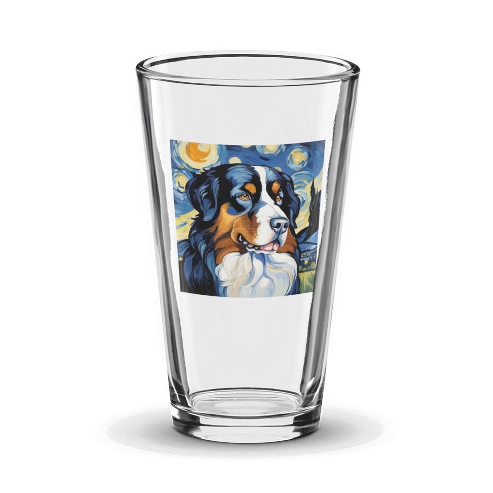 PugMug Custom Bernese Mountain Dog Glass Tumbler