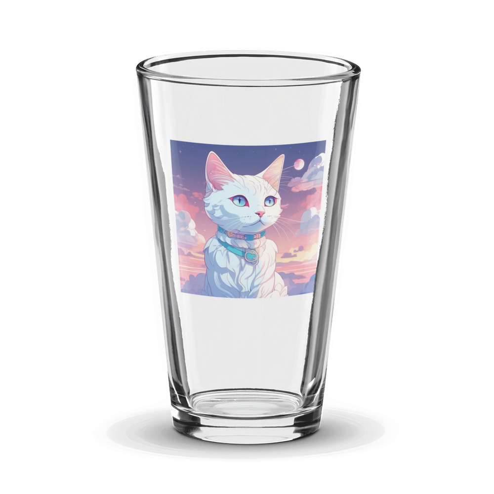 PugMug Custom White Companion Cat Glass Tumbler