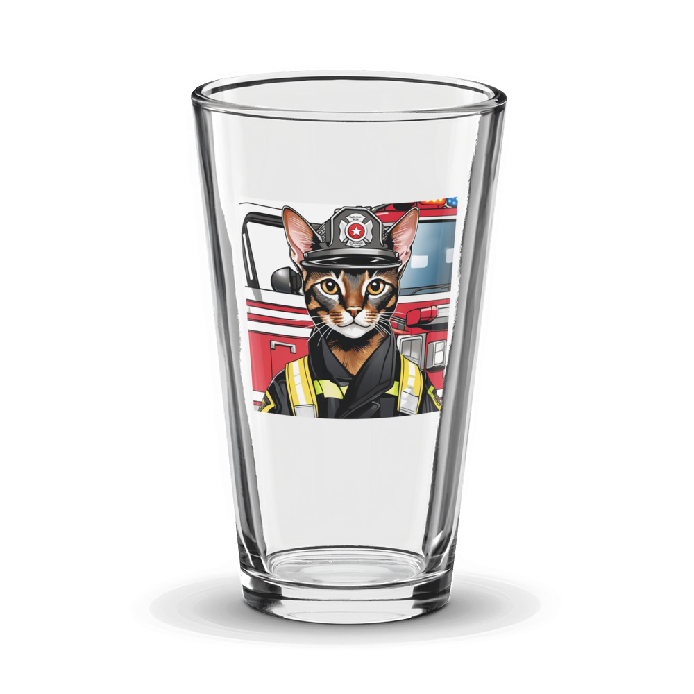 PugMug Custom Black Abyssinian Cat Glass Tumbler