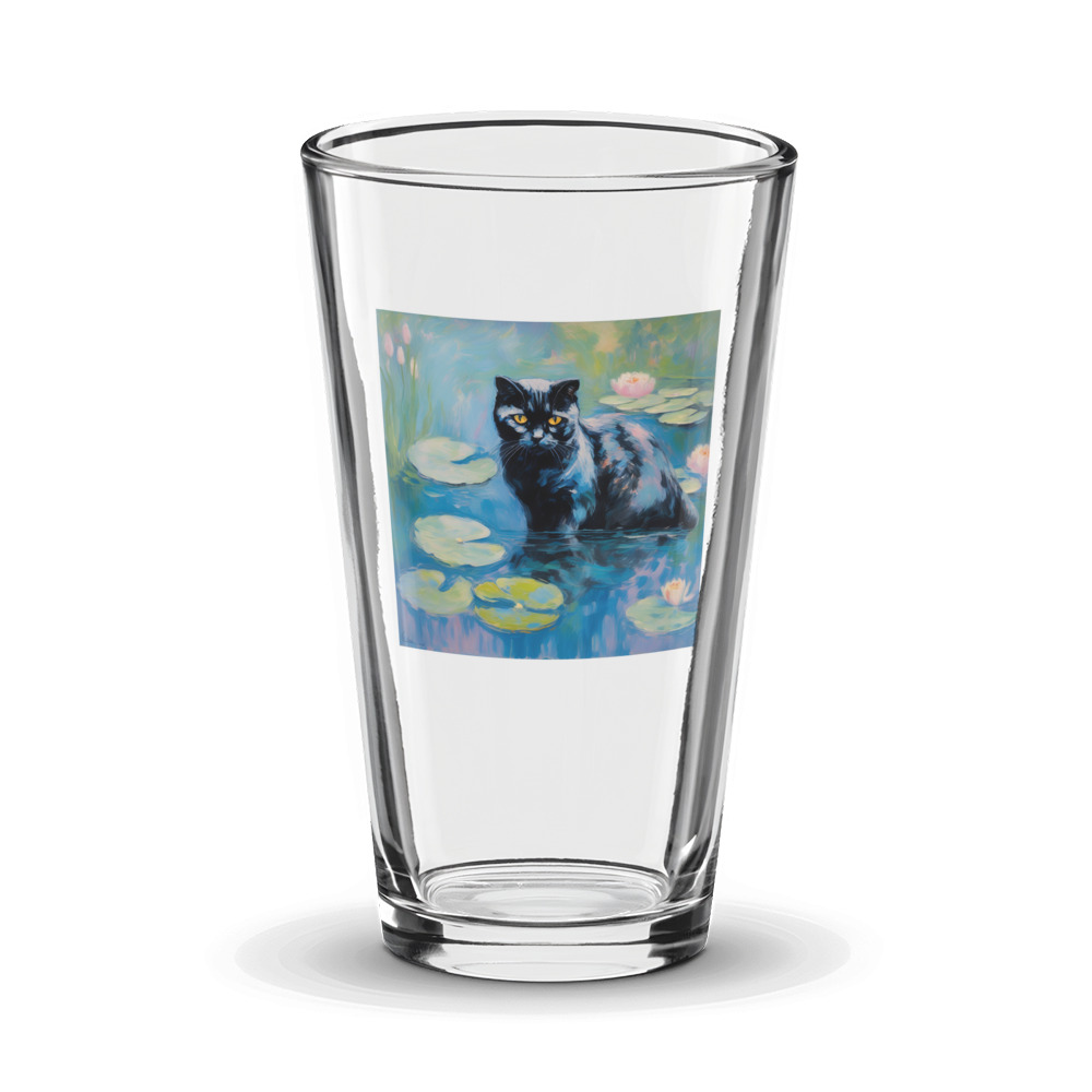 PugMug Custom Black Scottish Fold Cat Glass Tumbler