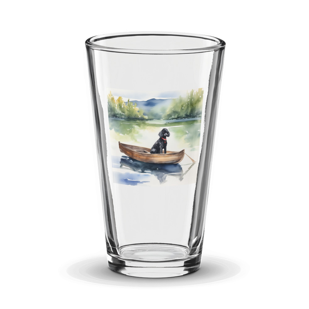 PugMug Custom Black Poodle Glass Tumbler