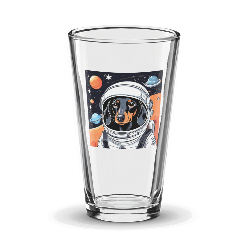 PugMug Custom Black Dachshund Glass Tumbler