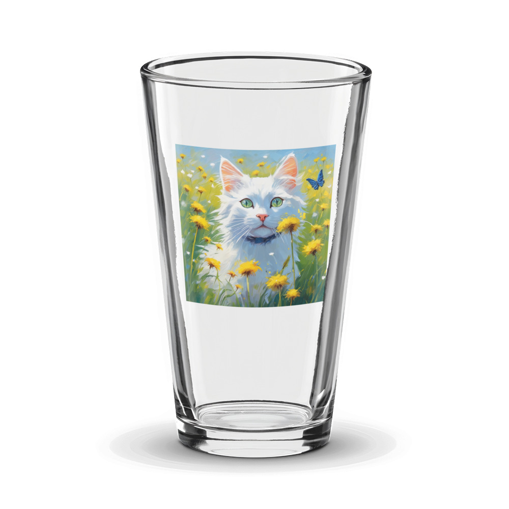 PugMug Custom White Companion Cat Glass Tumbler