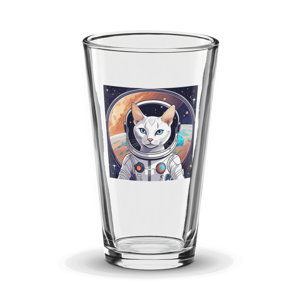 PugMug Custom White Abyssinian Cat Glass Tumbler