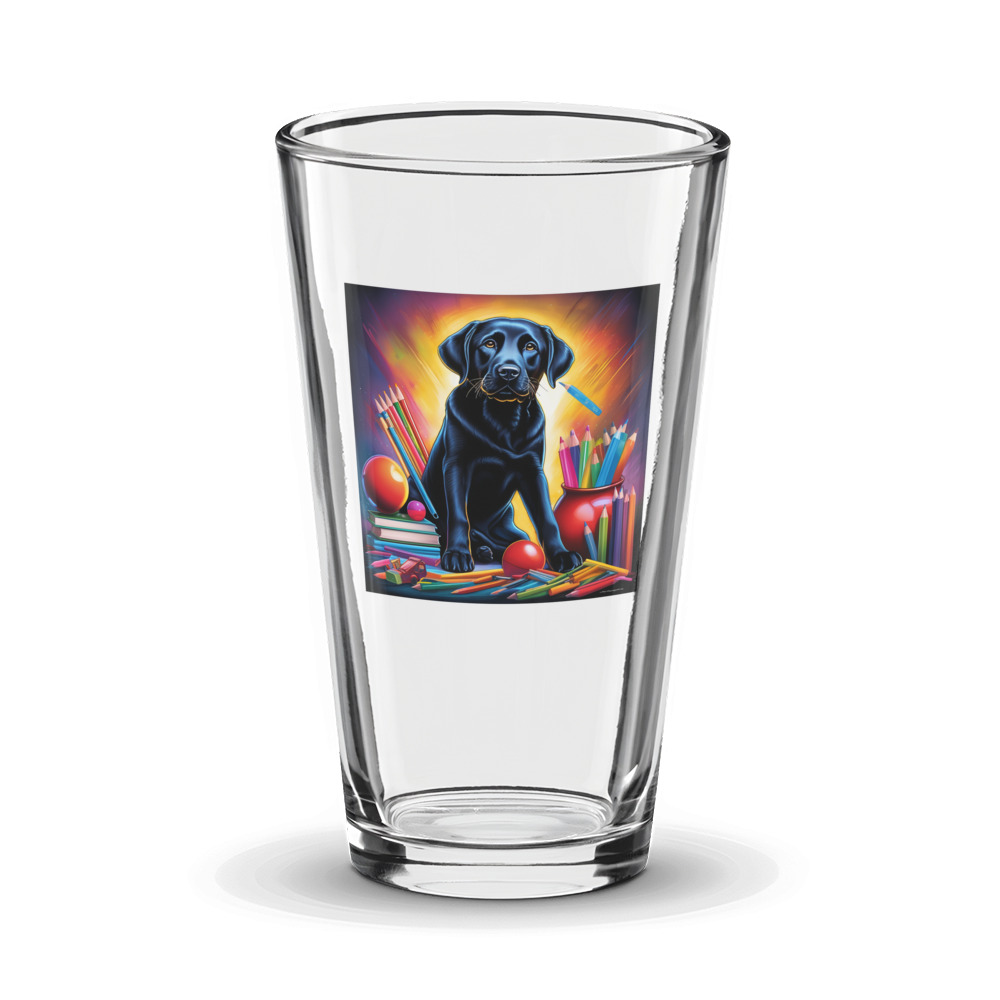 PugMug Custom Black Labrador Retriever Glass Tumbler