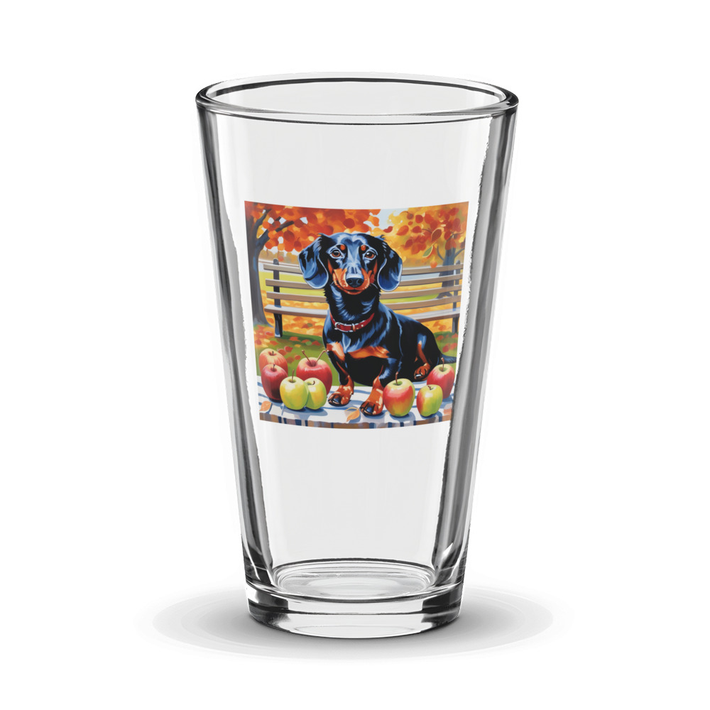 PugMug Custom Black Dachshund Glass Tumbler