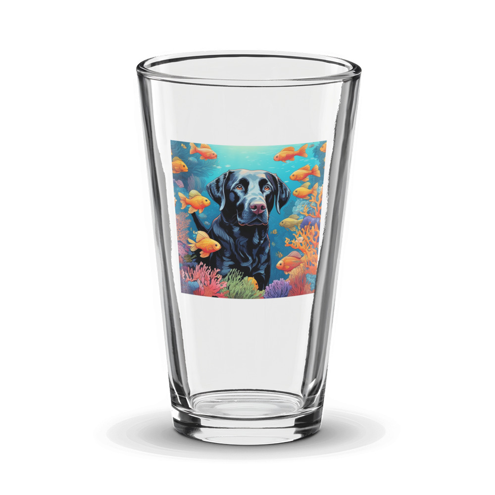 PugMug Custom Black Labrador Retriever Glass Tumbler