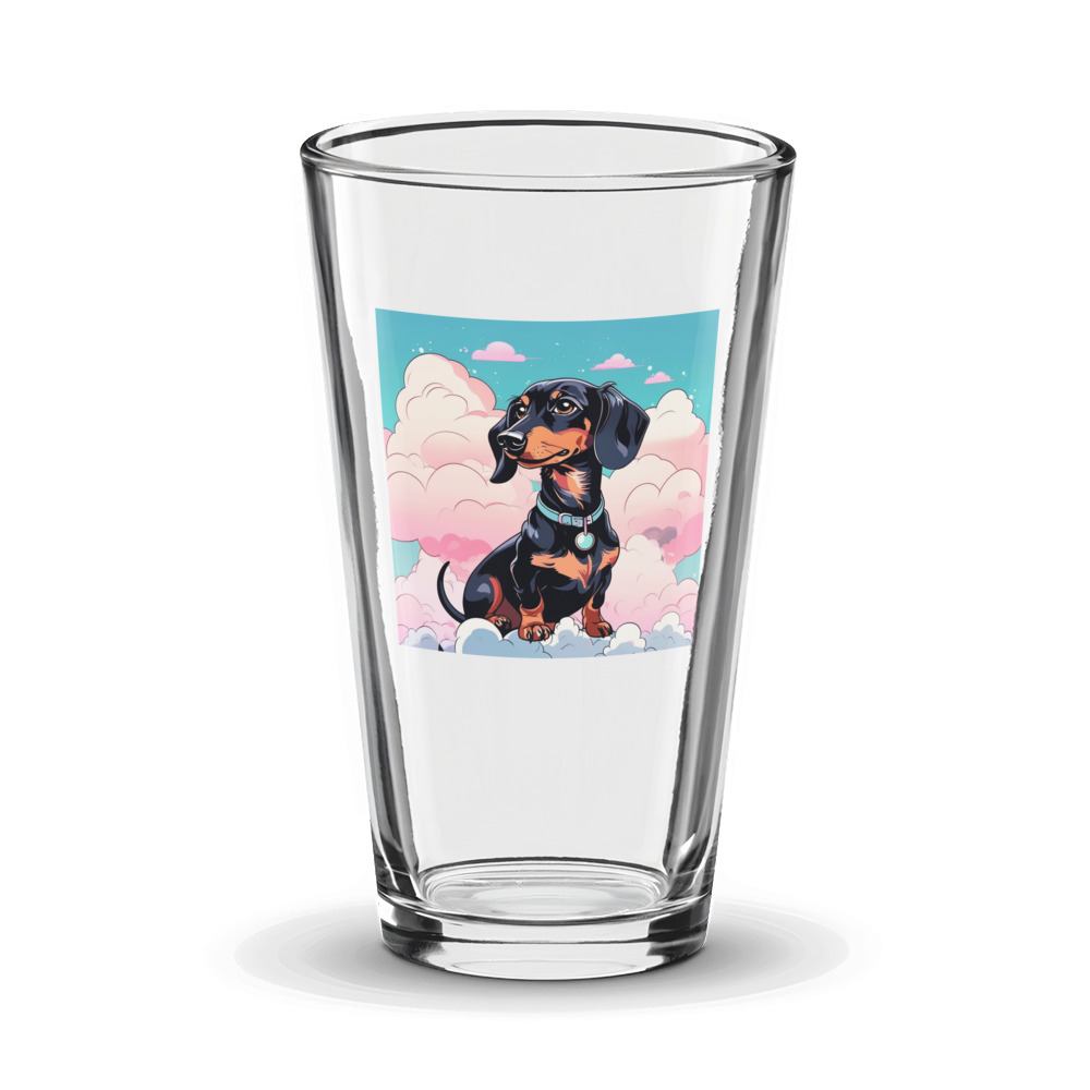 PugMug Custom Black Dachshund Glass Tumbler
