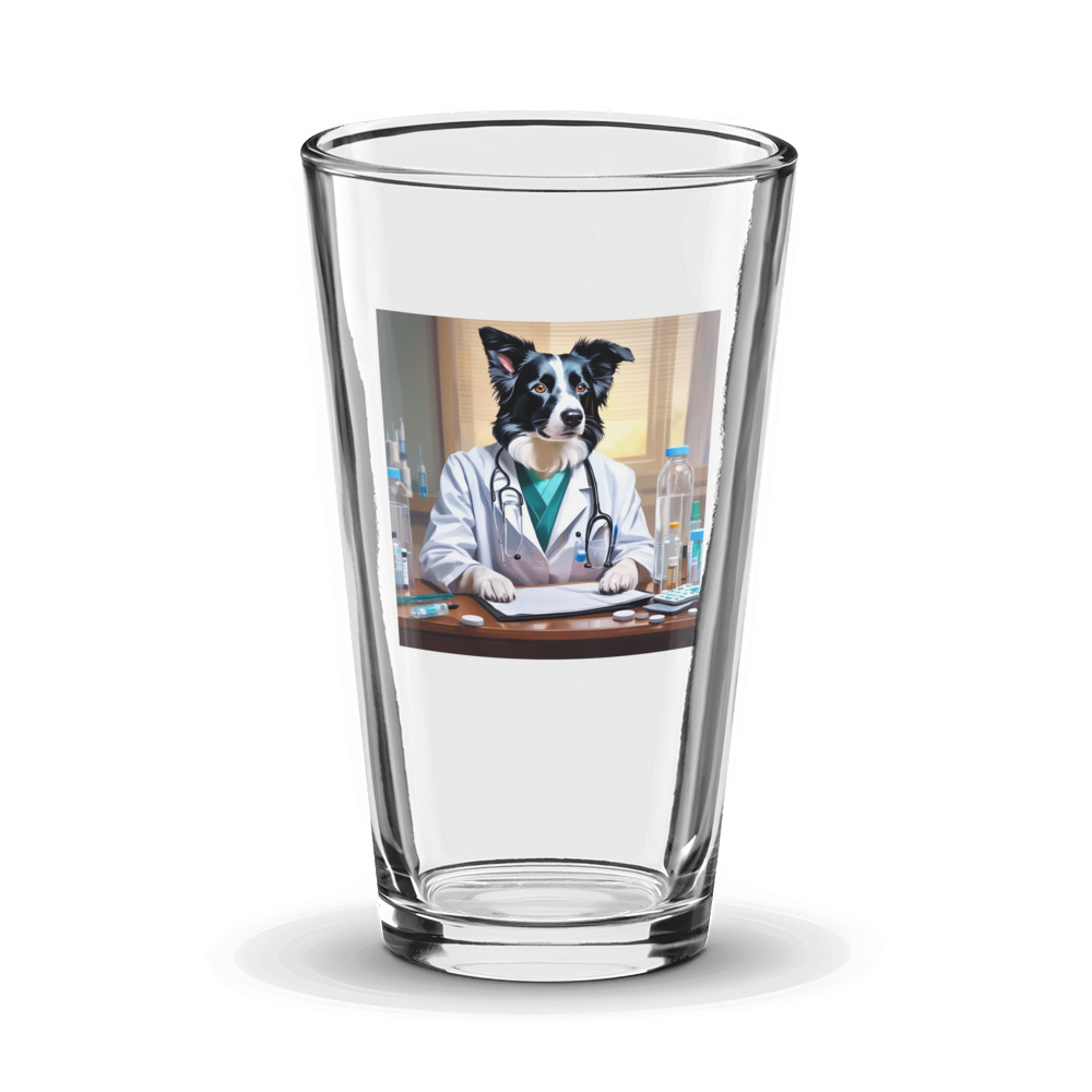 PugMug Custom Border Collie Glass Tumbler