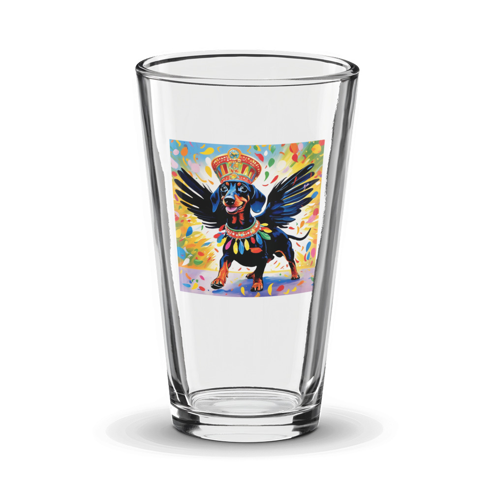 PugMug Custom Black Dachshund Glass Tumbler