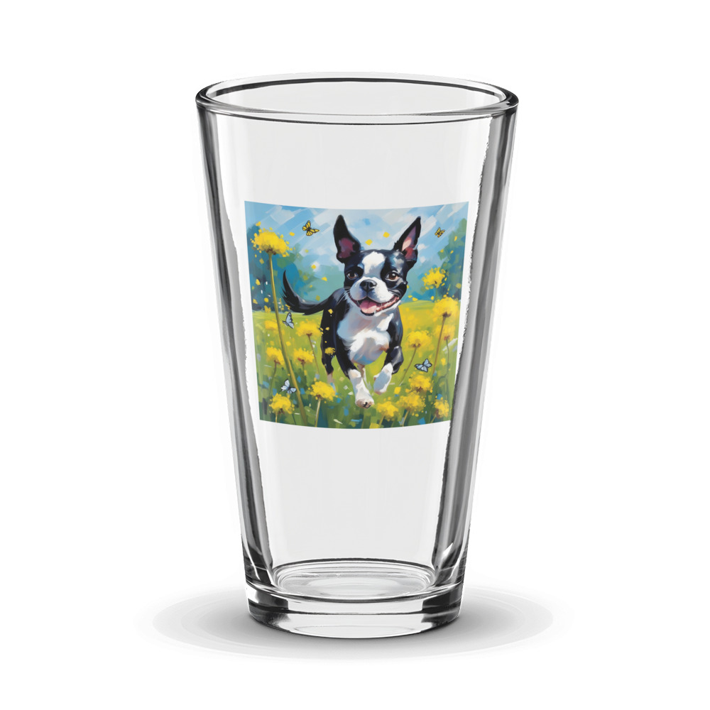PugMug Custom Boston Terrier Glass Tumbler