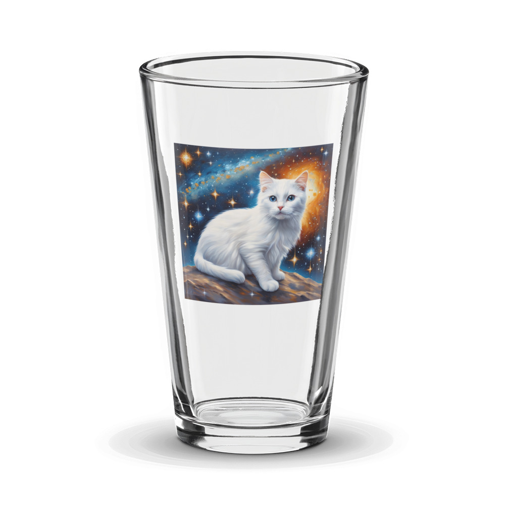 PugMug Custom White Companion Cat Glass Tumbler