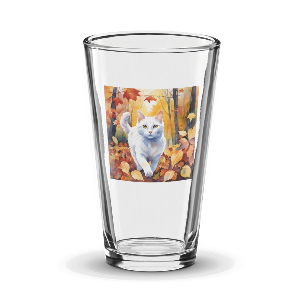 PugMug Custom White Companion Cat Glass Tumbler