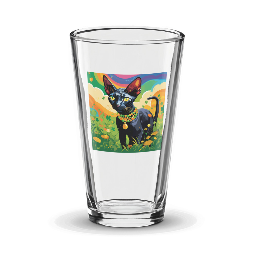 PugMug Custom Black Sphynx Cat Glass Tumbler