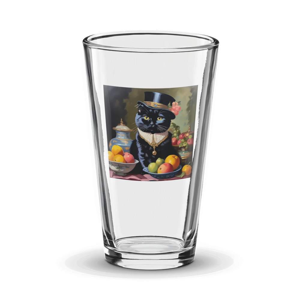 PugMug Custom Black Scottish Fold Cat Glass Tumbler